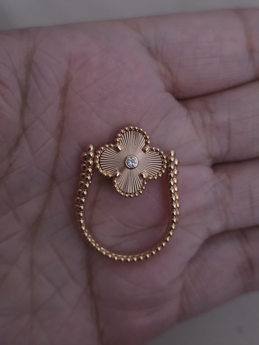 Rose Gold Clover Reversible Ring
